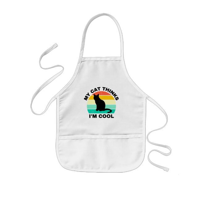 My Cat Thinks I'm Cool   Kids' Apron (Front)