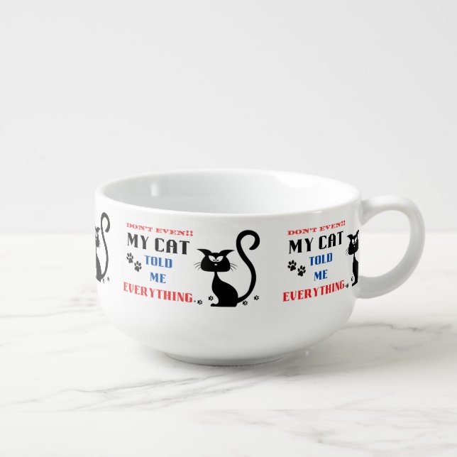 My Cat Told Me Everything Cat Coffee Travel Mug (Left)