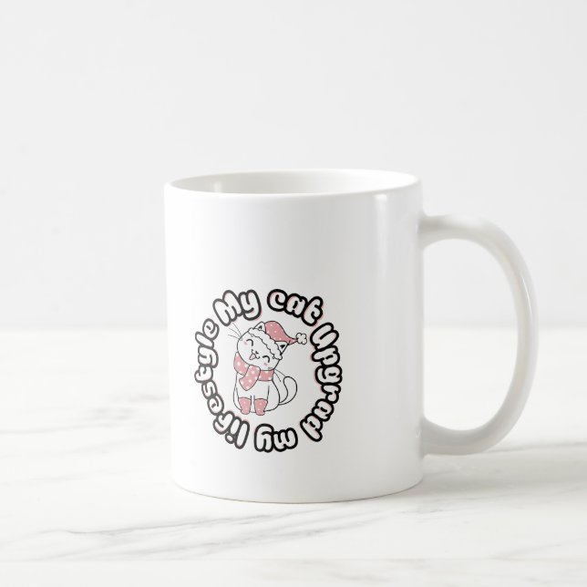 My Cat Upgraded My Lifestyle – Cute Cat Design Coffee Mug (Right)