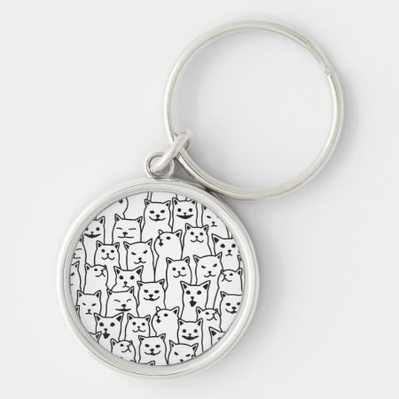 My Cat Was Right About You Funny Cats Pattern Keychain