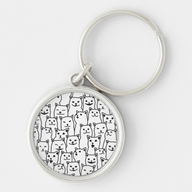 My Cat was right about you funny cats pattern Keychain (Front)
