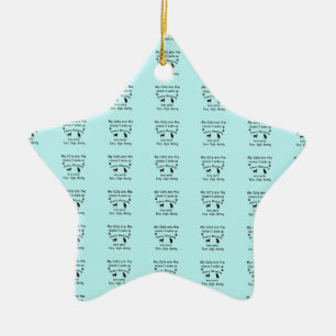 My Cats are the Reason I Wake Up Ceramic Ornament