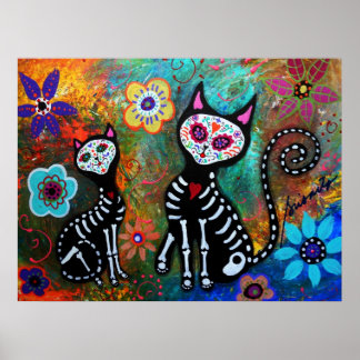 MY CATS DIA DE LOS MUERTOS POSTERS