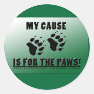 My Cause is for the Paws! Classic Round Sticker