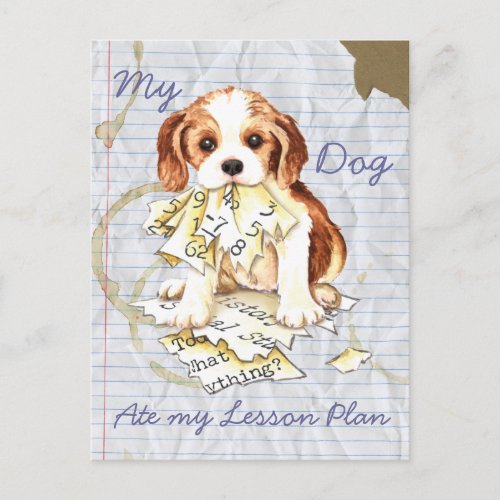 My Cavalier Ate My Lesson Plan Postcard