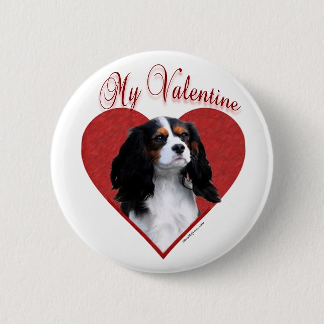 My Cavalier Valentine Pinback Button (Front)