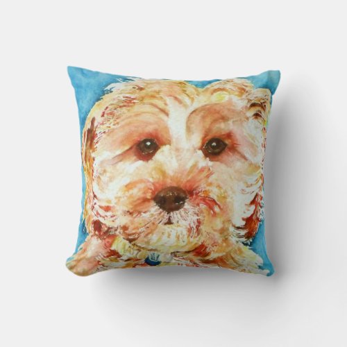 My cavapoo puppy Ollie Throw Pillow