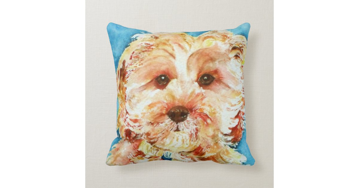 My cavapoo puppy "Ollie". Throw Pillow