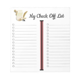 My Check Off List  Notepad