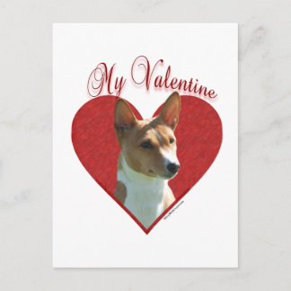 My Chestnut Basenji Valentine Holiday Postcard