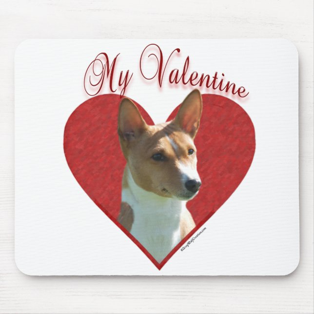 My Chestnut Basenji Valentine Mouse Pad (Front)