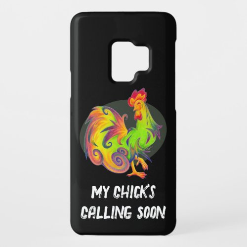 My Chicks Calling Soon Graphic Stylized Rooster Case_Mate Samsung Galaxy S9 Case