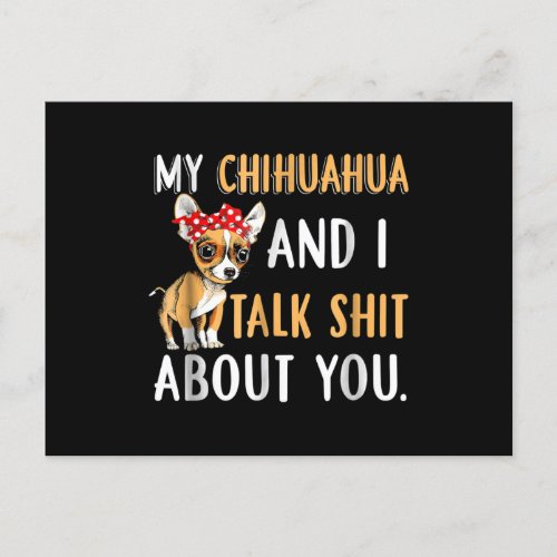 My Chihuahua And I Talk About You Dog Lover Gift Announcement Postcard