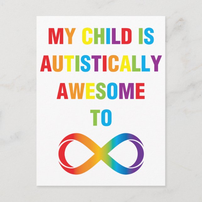 My Child Autistically Awesome Infinity Postcard (Front)