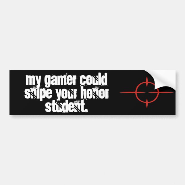 My child's a gamer bumper sticker (Front)