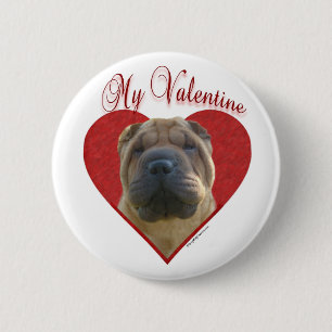 My Chinese Shar-Pei Valentine Button