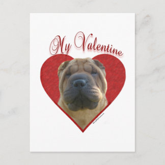 My Chinese Shar-Pei Valentine Holiday Postcard