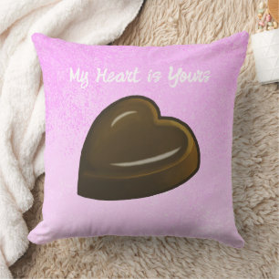 My Chocolate Heart Valentines Day Throw Pillow