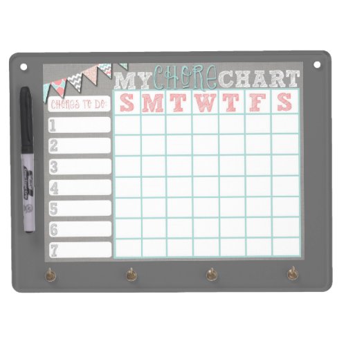 My Chore Chart Dry Erase Board With Keychain Holder