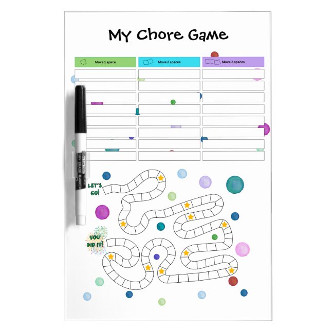 My Chore Game Reward Chart Dry Erase Board (Front)