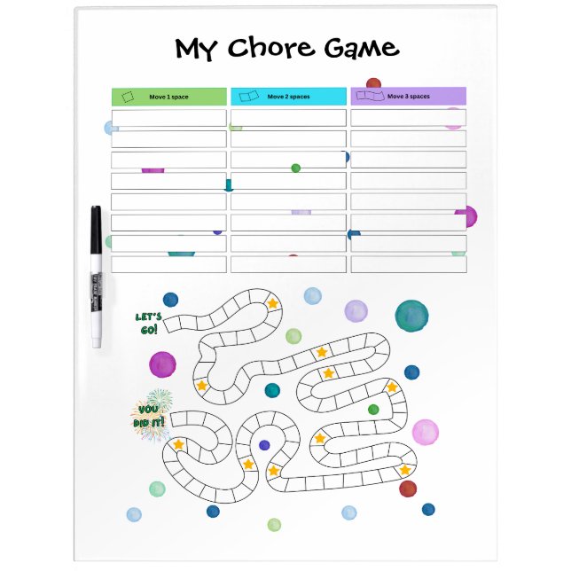 My Chore Game Reward Chart Dry Erase Board (Front)