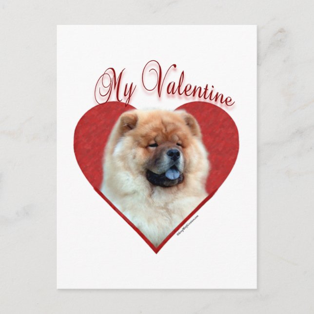 My Chow Chow Valentine Holiday Postcard (Front)
