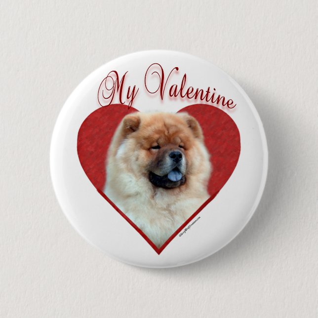 My Chow Chow Valentine Pinback Button (Front)