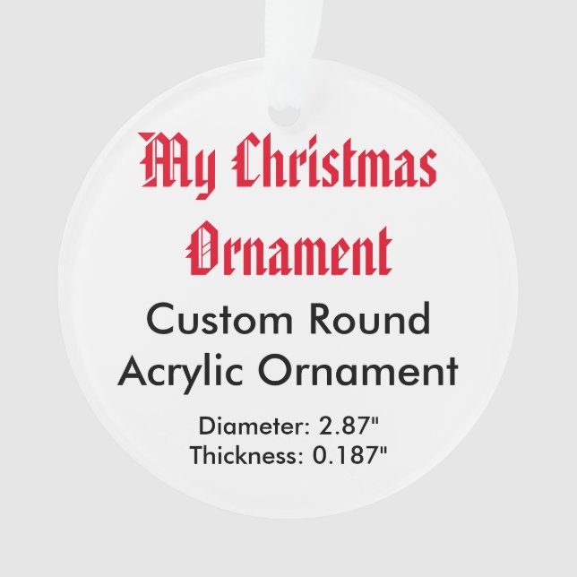 My Christmas Custom Acrylic Ornament (Round) (Front)