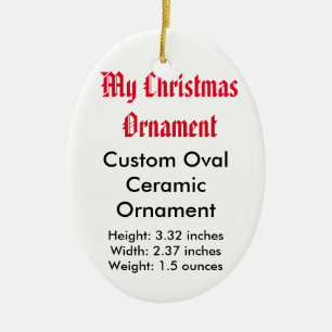 My Christmas Custom Ceramic Flat Ornament (Oval)