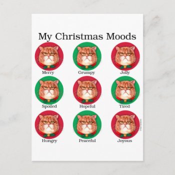 My Christmas Moods Holiday Postcard by gailgastfield at Zazzle
