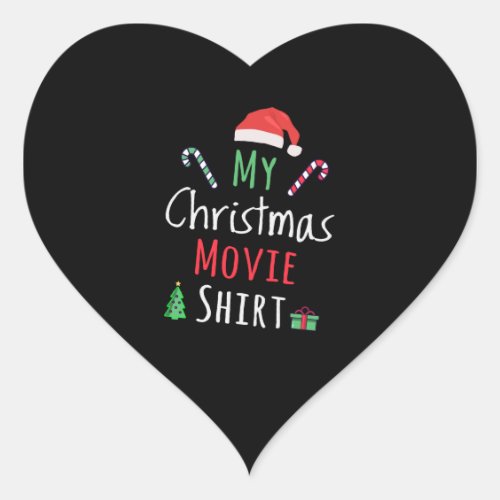 My Christmas Movie Shirt Heart Sticker