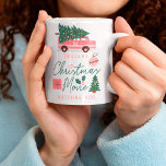 My Christmas Movie Watching Mug Pink Retro Van<br><div class="desc">Celebrate the magical and festive holiday season with our custom holiday mug design. Cozy up and enjoy your favorite Christmas movies with your own personalized "This is my Christmas Movie Watching Mug" Our vintage holiday design features a fun pink vintage van caring Christmas tree, ribbons, presents, ornaments, and the custom...</div>