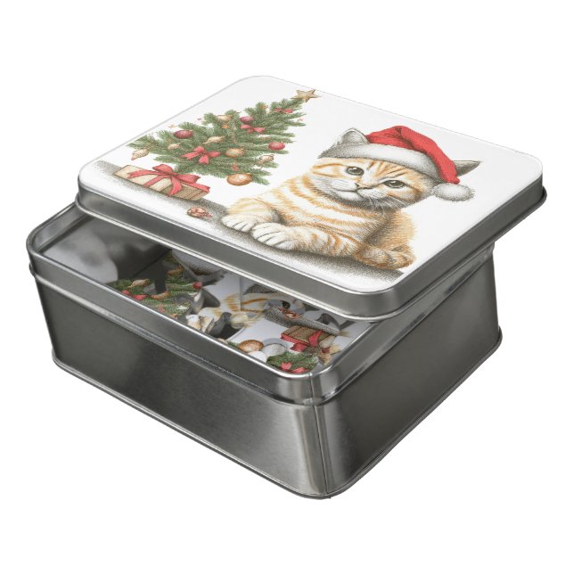 My Christmas Orange Tabby Jigsaw Puzzle (Lid Open)