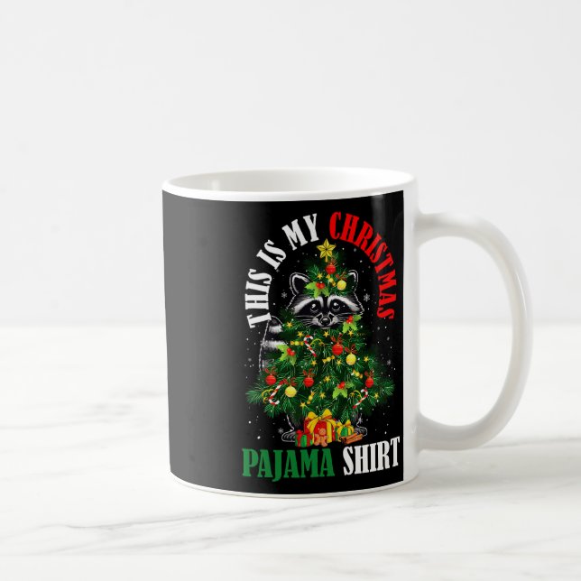 My Christmas Pajama Raccoon As Xmas Tree Owner Kid Coffee Mug (Right)