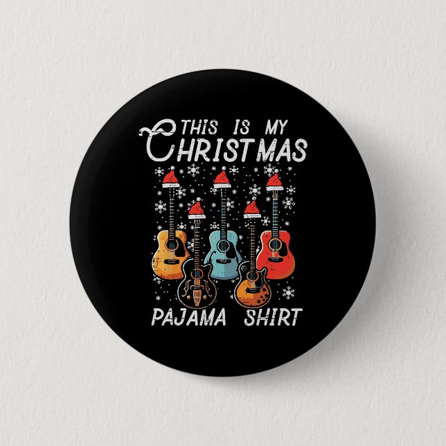 My Christmas Pajama Shirt Guitars Xmas Rock Men Bo Button (Front)