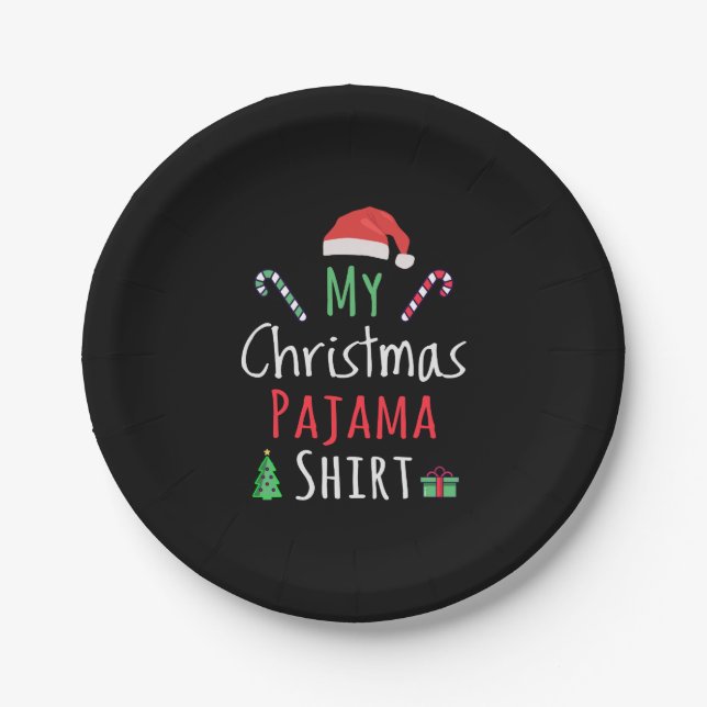 My Christmas Pajama Shirt Paper Plates (Front)