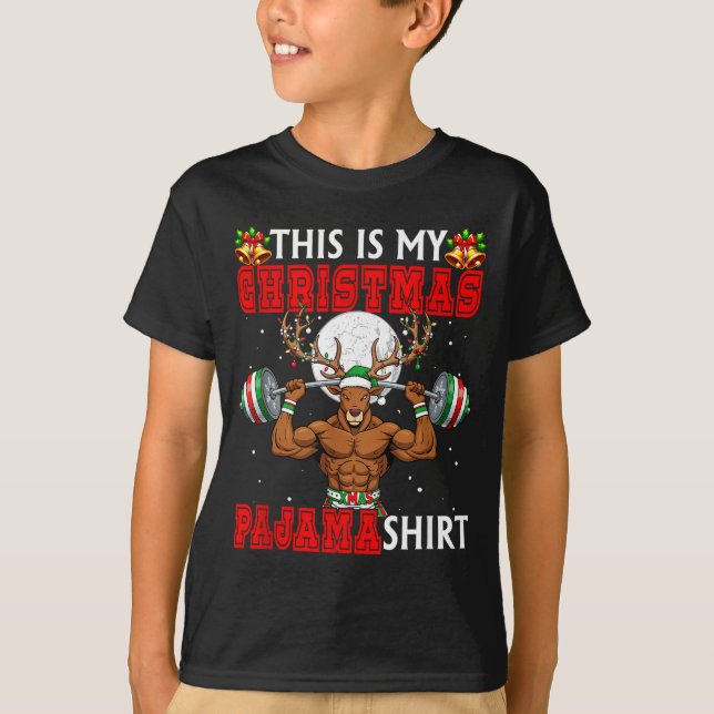 My Christmas Pajama Shirt Reindeer Muscle Weightli (Front)