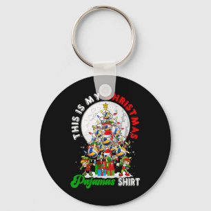 My Christmas Pajama Volleyball Equipment As Xmas T Keychain
