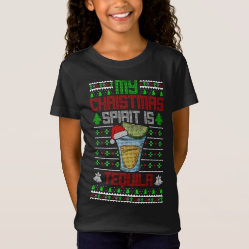 My Christmas Spirit is Tequila _ Funny Drinking Ug T_Shirt