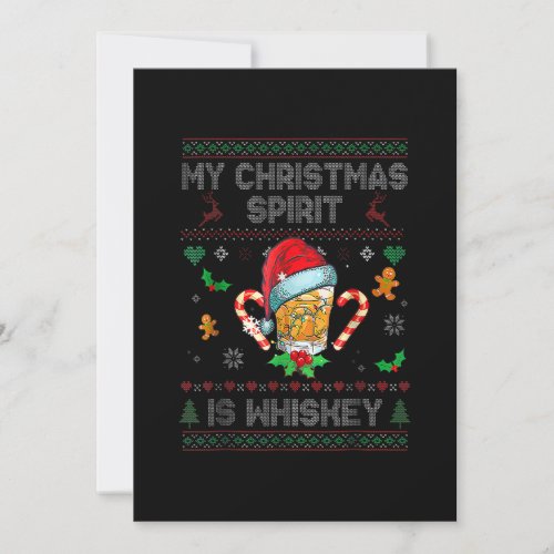 My Christmas Spirit Is Whiskey Ugly Sweater Xmas P Save The Date