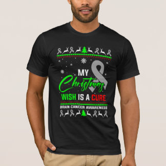 My Christmas Wish Is A Cure Brain Cancer Awareness T-Shirt