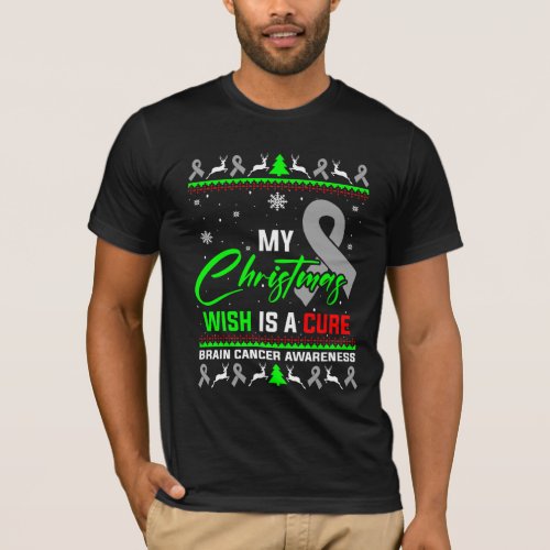 My Christmas Wish Is A Cure Brain Cancer Awareness T_Shirt