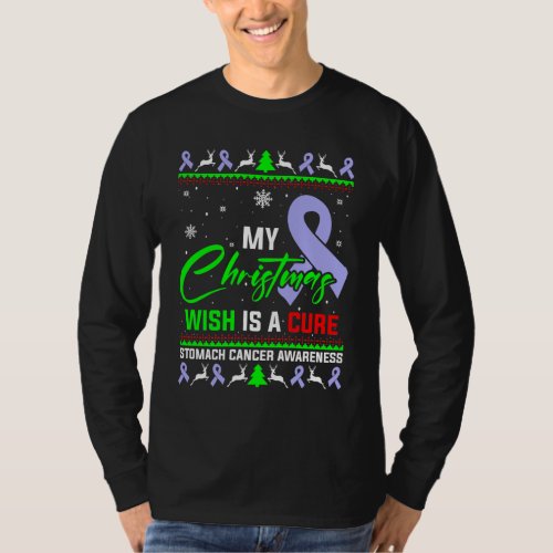 My Christmas Wish Is A Cure Stomach Cancer T_Shirt