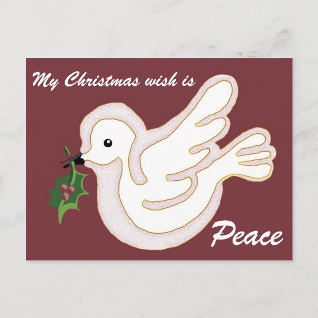 My Christmas wish is Peace Holiday Postcard (Front)