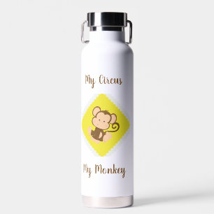 My Circus My Monkey with Custom Name Water Bottle