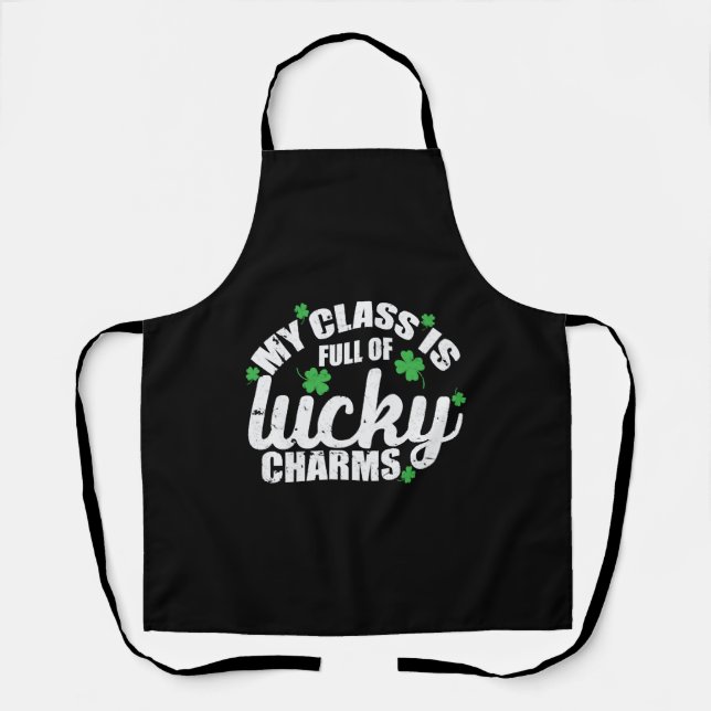 My Class is Full of Lucky Charms St. Patricks Day Apron (Front)