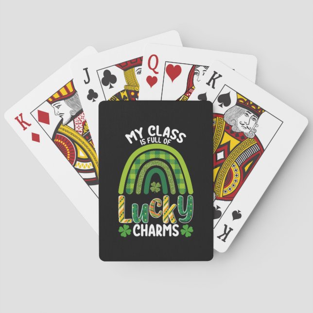 My Class Is Full Of Lucky Charms St Patrick's Day Poker Cards (Back)