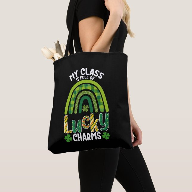 My Class Is Full Of Lucky Charms St Patrick's Day Tote Bag (Close Up)