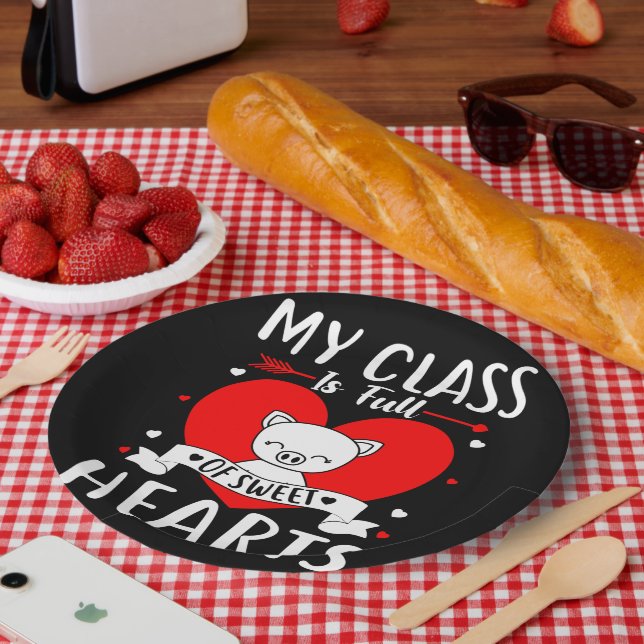 My Class Is Full Of Sweet Hearts Valentine Paper Plates (Picnic)