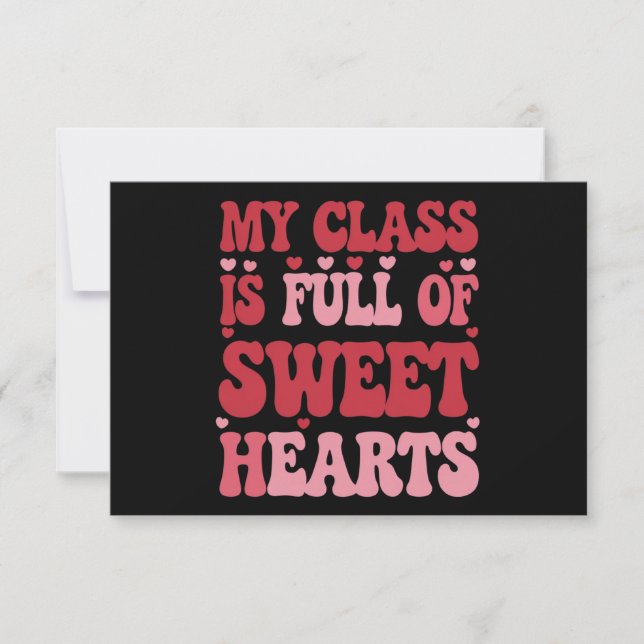 My Class is Full of Sweethearts Valentine's Day  Thank You Card (Front)